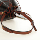 SAINT LAURENT Le Monogram Bucket Bag PVC Leather Brown Gold Auth 190129SAM-7