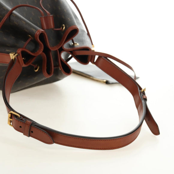 SAINT LAURENT Le Monogram Bucket Bag PVC Leather Brown Gold Auth 190129SAM