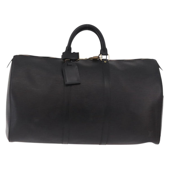 LOUIS VUITTON Epi Keepall 50 Boston Bag Black M42962 LV Auth 190131SAV
