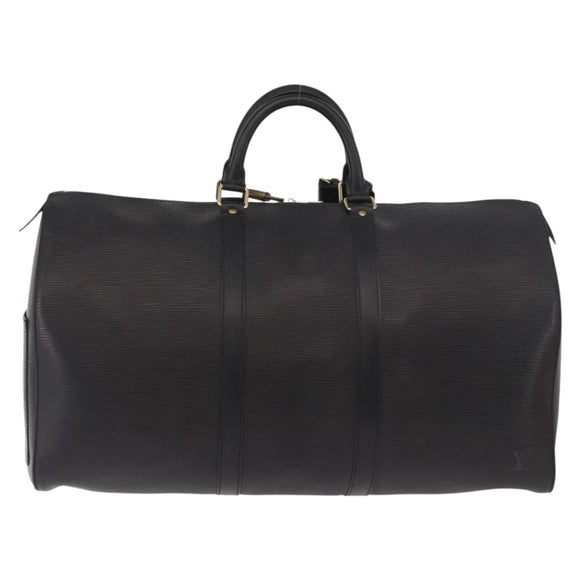 LOUIS VUITTON Epi Keepall 50 Boston Bag Black M42962 LV Auth 190131SAV