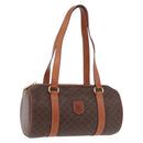 CELINE Macadam Canvas Hand Bag PVC Leather Brown Gold Auth 190132A-1