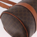 CELINE Macadam Canvas Hand Bag PVC Leather Brown Gold Auth 190132A-14