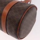 CELINE Macadam Canvas Hand Bag PVC Leather Brown Gold Auth 190132A-17