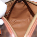 CELINE Macadam Canvas Hand Bag PVC Leather Brown Gold Auth 190132A-19