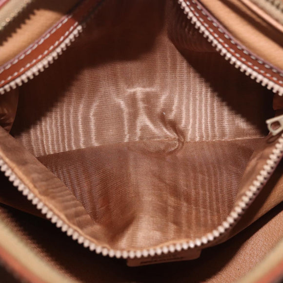 CELINE Macadam Canvas Hand Bag PVC Leather Brown Gold Auth 190132A