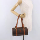 CELINE Macadam Canvas Hand Bag PVC Leather Brown Gold Auth 190132A-22