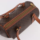 CELINE Macadam Canvas Hand Bag PVC Leather Brown Gold Auth 190132A-6