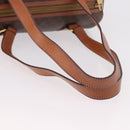 CELINE Macadam Canvas Hand Bag PVC Leather Brown Gold Auth 190132A-7