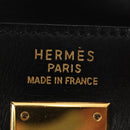 HERMES Box Calf Kelly 32 Hand Bag Leather 2way Black Gold Auth 190133SM-21