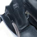 HERMES Box Calf Kelly 32 Hand Bag Leather 2way Black Gold Auth 190133SM-25