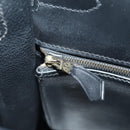 HERMES Box Calf Kelly 32 Hand Bag Leather 2way Black Gold Auth 190133SM-26