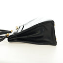 HERMES Box Calf Kelly 32 Hand Bag Leather 2way Black Gold Auth 190133SM-4