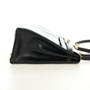 HERMES Box Calf Kelly 32 Hand Bag Leather 2way Black Gold Auth 190133SM-5