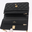 CHANEL Matelasse Chain Shoulder Bag Lamb Skin Black Gold CC Auth 190135SAM-16