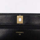 CHANEL Matelasse Chain Shoulder Bag Lamb Skin Black Gold CC Auth 190135SAM-19