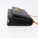 CHANEL Matelasse Chain Shoulder Bag Lamb Skin Black Gold CC Auth 190135SAM-4