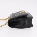 CHANEL Matelasse Chain Shoulder Bag Lamb Skin Black Gold CC Auth 190135SAM-5