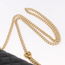 CHANEL Matelasse Chain Shoulder Bag Lamb Skin Black Gold CC Auth 190135SAM-8