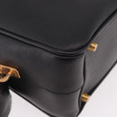 PRADA Hand Bag Safiano leather Black Gold Auth 190146SAV-15