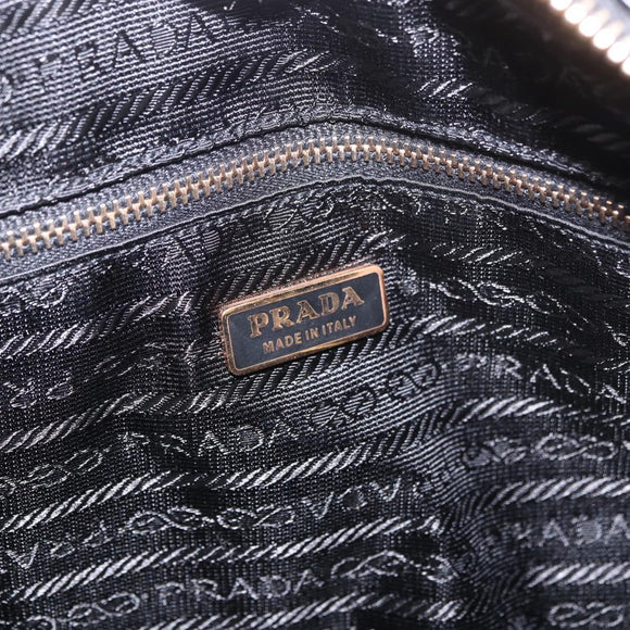 PRADA Hand Bag Safiano leather Black Gold Auth 190146SAV