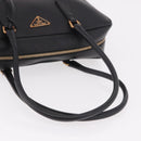 PRADA Hand Bag Safiano leather Black Gold Auth 190146SAV-7