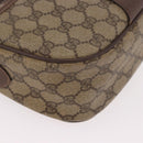 GUCCI GG Supreme Web Sherry Line Bag PVC Beige Gold 89 02 032 Auth 190150-10