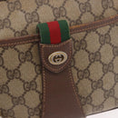GUCCI GG Supreme Web Sherry Line Bag PVC Beige Gold 89 02 032 Auth 190150-17