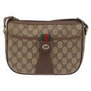 GUCCI GG Supreme Web Sherry Line Bag PVC Beige Gold 89 02 032 Auth 190150-13