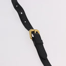 PRADA Gathered Hand Bag Leather 2way Black Gold Auth 190154V-16