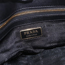 PRADA Gathered Hand Bag Leather 2way Black Gold Auth 190154V-25