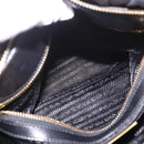 PRADA Gathered Hand Bag Leather 2way Black Gold Auth 190154V-29