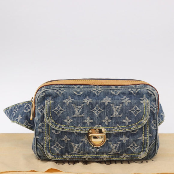 LOUIS VUITTON Monogram Denim Bum Bag Body Bag Blue M95347 LV Auth 190155SAV