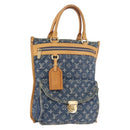 LOUIS VUITTON Monogram Denim Flat Shopper Tote Bag Blue M95018 LV Auth 190156SAV-1