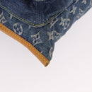 LOUIS VUITTON Monogram Denim Flat Shopper Tote Bag Blue M95018 LV Auth 190156SAV-10