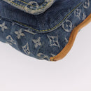 LOUIS VUITTON Monogram Denim Flat Shopper Tote Bag Blue M95018 LV Auth 190156SAV-11