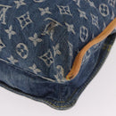 LOUIS VUITTON Monogram Denim Flat Shopper Tote Bag Blue M95018 LV Auth 190156SAV-13