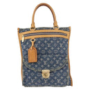LOUIS VUITTON Monogram Denim Flat Shopper Tote Bag Blue M95018 LV Auth 190156SAV-2
