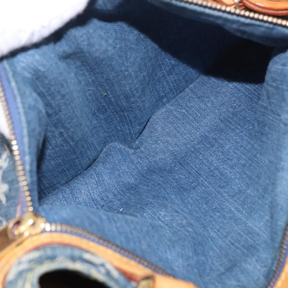 LOUIS VUITTON Monogram Denim Flat Shopper Tote Bag Blue M95018 LV Auth 190156SAV