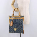 LOUIS VUITTON Monogram Denim Flat Shopper Tote Bag Blue M95018 LV Auth 190156SAV-26