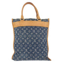 LOUIS VUITTON Monogram Denim Flat Shopper Tote Bag Blue M95018 LV Auth 190156SAV-3