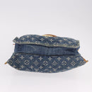 LOUIS VUITTON Monogram Denim Flat Shopper Tote Bag Blue M95018 LV Auth 190156SAV-9