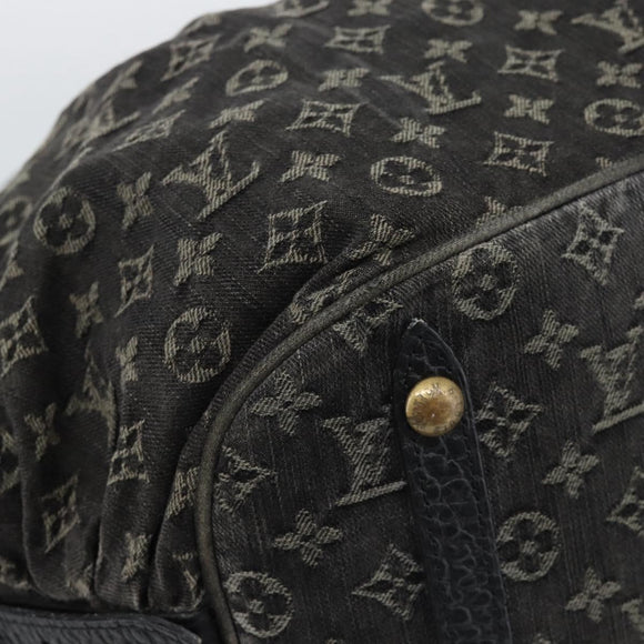 LOUIS VUITTON Monogram Denim XL Hand Bag Black M95510 LV Auth 190157SAV