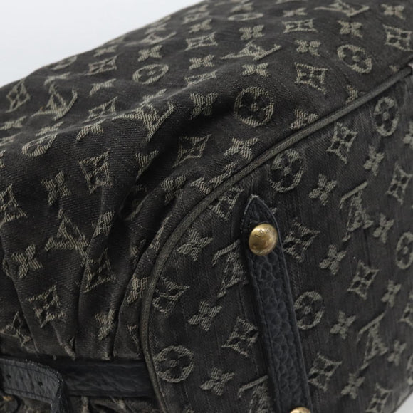 LOUIS VUITTON Monogram Denim XL Hand Bag Black M95510 LV Auth 190157SAV