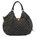 LOUIS VUITTON Monogram Denim XL Hand Bag Black M95510 LV Auth 190157SAV-13