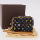 LOUIS VUITTON Monogram Multicolor Trousse Wapity Pouch Black M58034 Auth 190171M-12