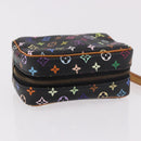 LOUIS VUITTON Monogram Multicolor Trousse Wapity Pouch Black M58034 Auth 190171M-6
