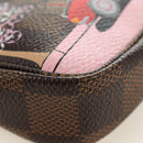 LOUIS VUITTON Damier Ebene Vivienne Mini Pochette Accessoires Auth 190175M-15