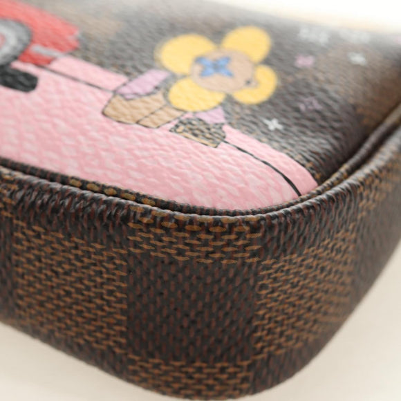 LOUIS VUITTON Damier Ebene Vivienne Mini Pochette Accessoires Auth 190175M