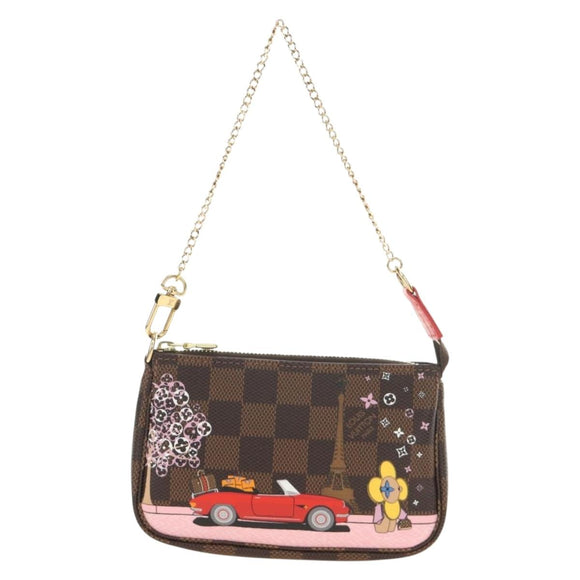 LOUIS VUITTON Damier Ebene Vivienne Mini Pochette Accessoires Auth 190175M