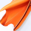 HERMES Dogon GM Wallet Togo leather Orange Silver Auth 190176A-18